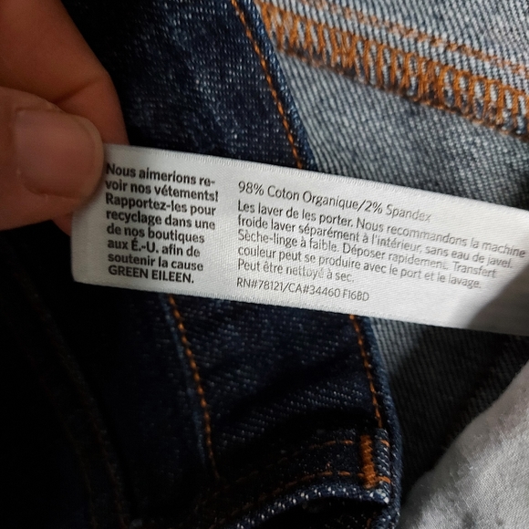 Eileen Fisher straight leg mid rise jeans petite - Picture 4 of 9